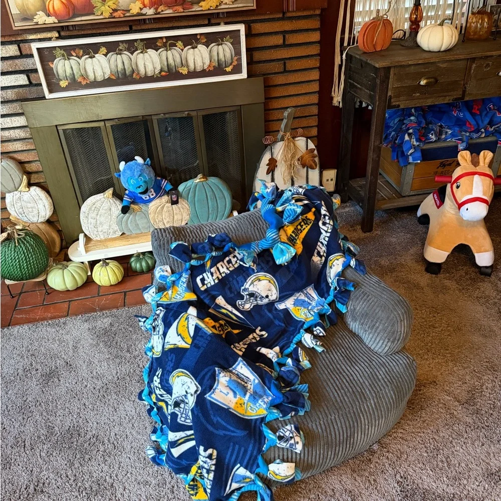Chargers Fleece Pet Bedding -Stroller blanket. Child blanket, wheelchair lap